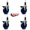 Service Caster 5'' Solid Poly Swivel 1-1/4'' Expanding Stem Caster Set with Brake, 4PK SCC-EX20S514-SPUS-PLB-114-4 - alternate 4